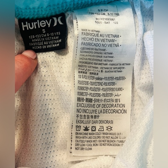 Hurley Boys' Pull on Swim Trunks, Neptune Blue / Parrot Floral, sz Small 8 - 10 - Picture 5 of 6